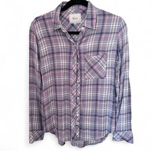 Rails blue, pink and white plaid button-up shirt Size XS